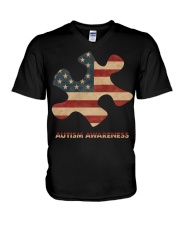 American puzzle V-Neck T-Shirt tile