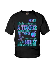 Never underestimate a teacher Youth T-Shirt tile