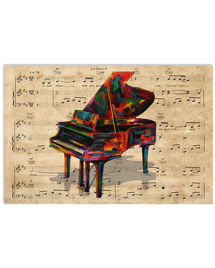 Watercolor piano 17x11 Poster