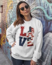 Love America Crewneck Sweatshirt lifestyle-unisex-sweatshirt-front-3