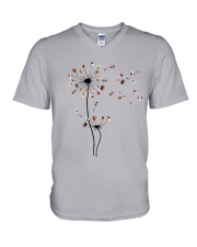 Coffee cups dandelion V-Neck T-Shirt tile