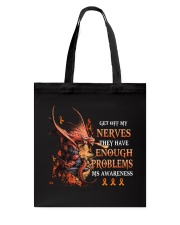 Get off my nerves Tote Bag tile