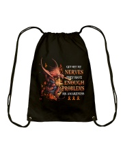 Get off my nerves Drawstring Bag tile