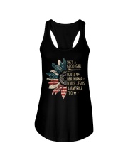 She's a good girl loves her mama Ladies Flowy Tank tile