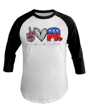 Peace love republican - Printed apparels Baseball Tee tile