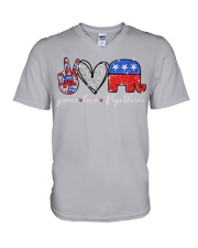 Peace love republican - Printed apparels V-Neck T-Shirt tile