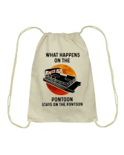 What happens on the pontoon Drawstring Bag tile