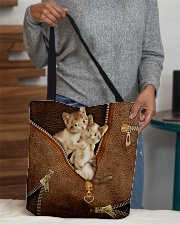 Lovely Cats Leather Pattern Print All-over Tote aos-all-over-tote-lifestyle-front-10