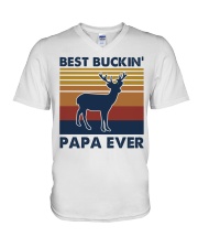 Best buckin' papa ever V-Neck T-Shirt tile