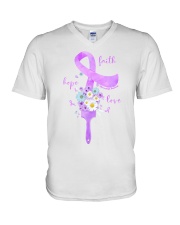 Faith hope love V-Neck T-Shirt tile