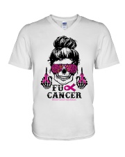 Breast Cancer V-Neck T-Shirt tile