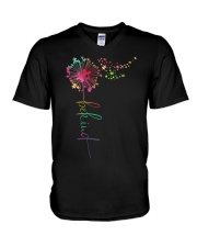 Be kind dandelion V-Neck T-Shirt tile