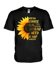 Messy bun V-Neck T-Shirt tile