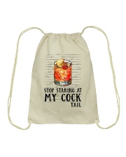 Stop staring my cocktail Drawstring Bag tile
