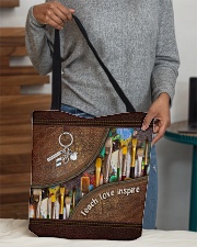 Teach love inspire leather pattern print All-over Tote aos-all-over-tote-lifestyle-front-10