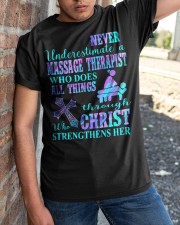 Never underestimate a Massage Therapist Classic T-Shirt apparel-classic-tshirt-lifestyle-27