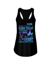 Never underestimate a Massage Therapist Ladies Flowy Tank tile