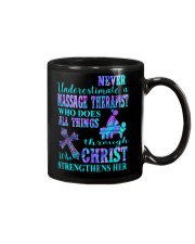Never underestimate a Massage Therapist Mug tile