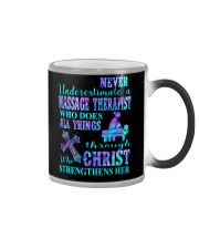 Never underestimate a Massage Therapist Color Changing Mug tile