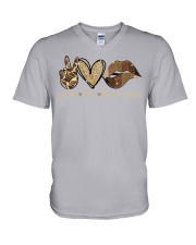 Peace love brown sugar V-Neck T-Shirt tile