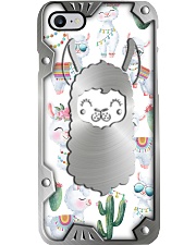 Cute Llamas Metal Pattern Print Phone Case i-phone-8-case