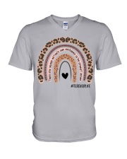 Teach love inspire V-Neck T-Shirt tile