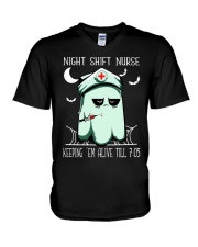 Night shift nurse V-Neck T-Shirt tile