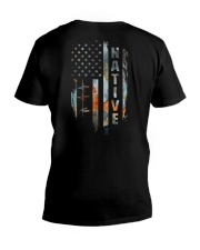 Native American flag V-Neck T-Shirt tile