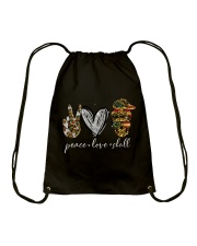 Peace love skull Drawstring Bag tile