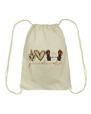 Peace love Drawstring Bag tile