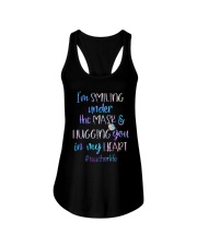 I'm smiling under the mask Ladies Flowy Tank tile