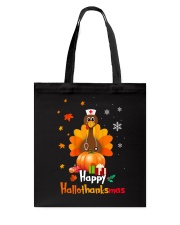 Happy hallothanksmas Tote Bag tile