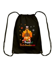 Happy hallothanksmas Drawstring Bag tile