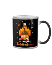 Happy hallothanksmas Color Changing Mug tile