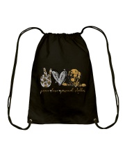 Peace love personal stalker Drawstring Bag tile