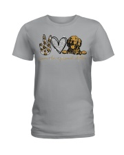 Peace love personal stalker Ladies T-Shirt tile