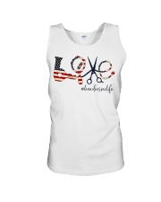 Love hairdresser Independence Day Unisex Tank tile
