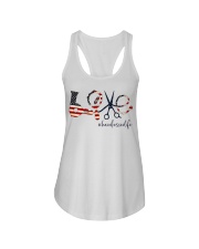 Love hairdresser Independence Day Ladies Flowy Tank tile