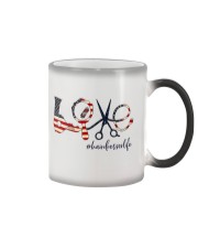Love hairdresser Independence Day Color Changing Mug tile