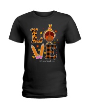 Love teacher life Thanksgiving Ladies T-Shirt tile
