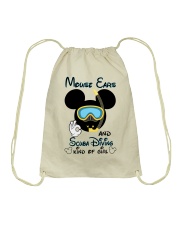 Mouse ears and scuba diving kind of girl Drawstring Bag tile