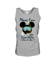 Mouse ears and scuba diving kind of girl Unisex Tank tile