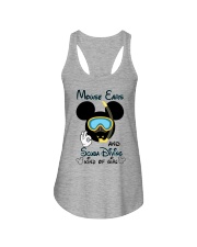 Mouse ears and scuba diving kind of girl Ladies Flowy Tank tile