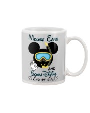 Mouse ears and scuba diving kind of girl Mug tile