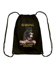 Baking Because Murder Is Wrong Drawstring Bag tile