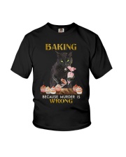 Baking Because Murder Is Wrong Youth T-Shirt tile