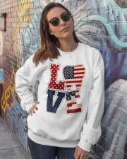 Love America Crewneck Sweatshirt lifestyle-unisex-sweatshirt-front-3