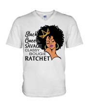 Black queen V-Neck T-Shirt tile