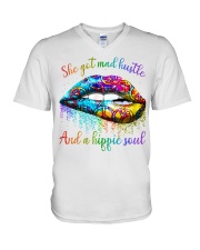 Hippie Lips - Printed Apparels V-Neck T-Shirt tile