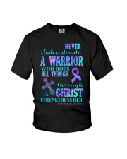 Never underestimate a warrior Youth T-Shirt tile